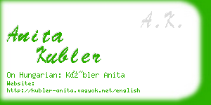 anita kubler business card